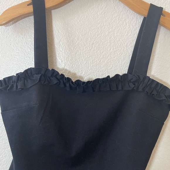 Glamorous/Revolve Solid Black Crop Tank Top w/ Ruffle Detail/ US 4 - Picture 5 of 11